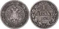 Finland Markka Coin, Alexander II, Helsinki, Silver, KM:3.1 -