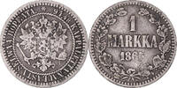 Finland Markka Coin, Alexander II, Helsinki, Silver, KM:3.1 -