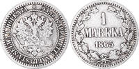 Finland Markka Coin, Alexander II, Helsinki, Silver, KM:3.1 -