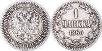 Finland Markka Coin, Alexander II, Helsinki, Silver, KM:3.1 -