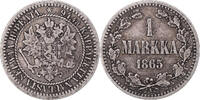 Finland Markka Coin, Alexander II, Helsinki, Silver, KM:3.1 -