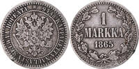 Finland Markka Coin, Alexander II, Helsinki, Silver, KM:3.1 -