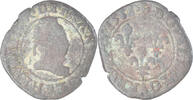 France Double Tournois Coin, Henri III, Uncertain Mint, Copper -