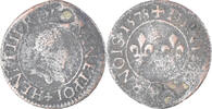 France Denier Tournois Coin, Henri III, Copper -