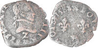 France Double Tournois Coin, Henri III, Grenoble, Copper -