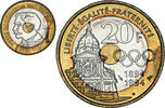 France 20 Francs Coin, Pierre de Coubertin, Paris -