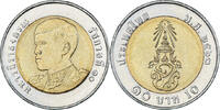 Thailand 10 Baht Coin, Rama X 1st portrait, Bi-Metallic -