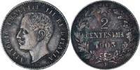 Italy 2 Centesimi Coin, Vittorio Emanuele III, Rome, Bronze -