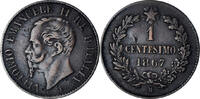 Italy Centesimo Coin, Vittorio Emanuele II, Milan, Copper -