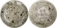 France 50 Centimes Coin, Cérès, Bordeaux, Silver, KM:834.2 -