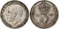 Great Britain 3 Pence Coin, George V, Silver, KM:813 -