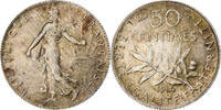 France 50 Centimes Semeuse, Paris, Silver, KM:854 -