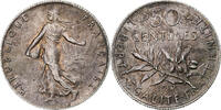 France 50 Centimes Coin, Semeuse, Paris, Silver, KM:854 -