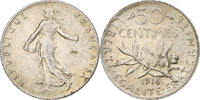 France 50 Centimes Semeuse, Paris, Silver, KM:854, Le -