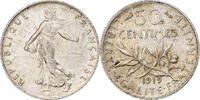 France 50 Centimes Semeuse, Paris, Silver, KM:854 -