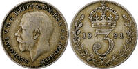 Great Britain 3 Pence Coin, George V, Silver, KM:813a -