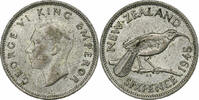 New Zealand 6 Pence George VI, London, Silver, KM:8 -