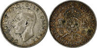 Great Britain Florin, Two Shillings George VI, Silver, KM:855 -