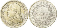 Vatican Lira PAPAL STATES, Pius IX, Rome, Silver -
