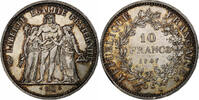 France 10 Francs Hercule, Paris, error clipped planchet, Silver -