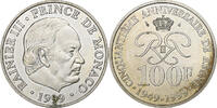 Monaco 100 Francs Rainier III, Paris, Silver, Gadoury:MC 166 -