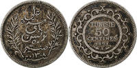 Tunisia 50 Centimes Ali Bey, Paris, Silver, KM:223 -