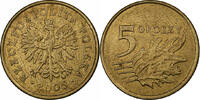 Poland 5 Groszy Warsaw, Brass, KM:278 -