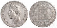 France 5 Francs Coin, Charles X, Bordeaux, Silver -