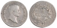 France 2 Francs Coin, Napoléon I, Paris, Silver, Gadoury:495 -
