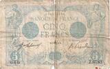France 5 Francs Bleu, 1915-10-28, Z.2183 -