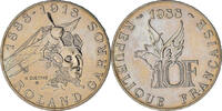 France 10 Francs Coin, Roland Garros, Aluminum-Bronze, KM:965 -