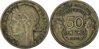 France 50 Centimes Morlon, Paris, Aluminum-Bronze, KM:894.1 -