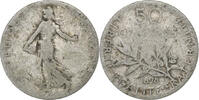 France 50 Centimes Semeuse, Paris, Silver, Gadoury:420, KM:854 -