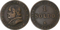 ITALIAN STATES Soldo Coin, Pius IX, Roma, Copper -