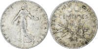 France 50 Centimes Semeuse, Paris, Silver, Gadoury:420 -