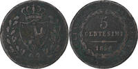 Italy 5 Centesimi Carlo Felice, Torino, Copper -