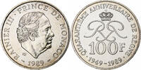 Monaco 100 Francs Rainier III, 50e anniversaire de règne, Silver -