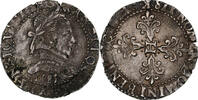 France 1/2 Franc au col plat Henri III, Bordeaux, Silver -