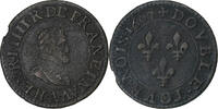 France Double Tournois Henri IV, Paris, Copper, CGKL:222 -