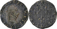 France Double Tournois Henri III, Bourges, Copper -