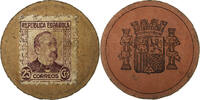 Spain 25 Centimos Stamp coin, Cardboard -