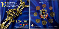 Benelux 3x 1 ct. - 2€ + Token 10 ans de l'euro, Brussels -