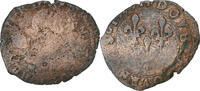 France Double Tournois Henri III, La Rochelle, Copper -
