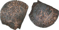 France Double Tournois Henri III, Poitiers, cut flan, Copper -