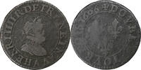France Double Tournois Henri IV, Paris, Copper, Gadoury:538 -