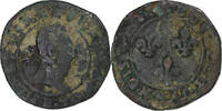 France Double Tournois Henri III, Copper, Gadoury:455 -