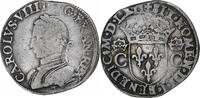 France Teston aux 2 C couronnés Charles IX, Nantes, Silver -