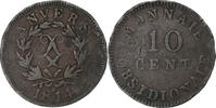 France 10 Centimes Louis XVIII, Anvers, Siège d'Anvers, Bronze -