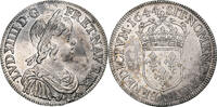 France 1/2 Écu à la mèche courte Louis XIV, Paris, Point, Silver -