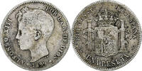 Spain Peseta 1899 Madrid Alfonso XIII, Madrid, Silver, KM:706 S 108.36 元  ＋  41.42 元 运费